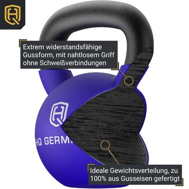 Гиря HQ Germany неопрено́ва, суцільнолита, 2-32 кг, набір, ±2%