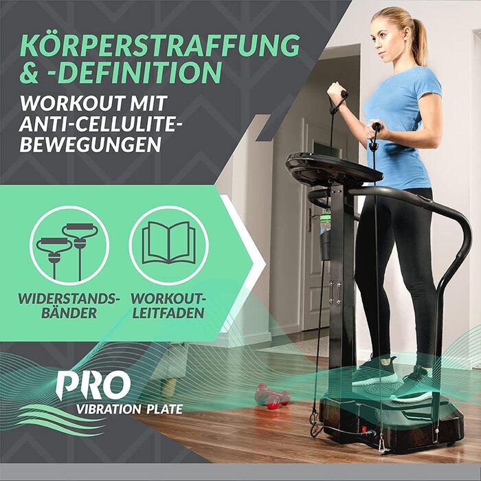 Вібраційна платформа Bluefin Fitness Pro, оновлений дизайн, безшумні мотори, вбудовані динаміки, чорна