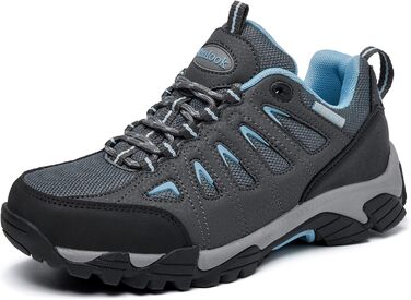 Туфлі для хайкінгу SHULOOK для жінок, водонепроникні, легкі, трекінгові, з антиковзкою підошвою, для активного відпочинку, кемпінгу, риболовлі, сірі, блакитні, 40 EU