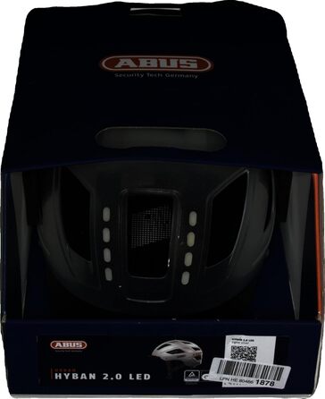 Велосипедний шолом ABUS Hyban 2.0 LED з підсвіткою, переднє та заднє світло, міцна жорстка оболонка, для чоловіків і жінок, розмір L (56-61 см), сріблястий