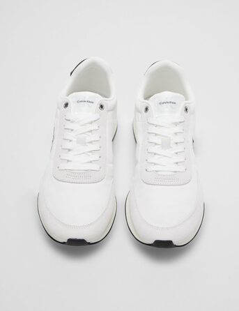 Чоловічі кросівки Calvin Klein Runner Retro Mix з логотипом, білі/чорні, розмір 43 EU