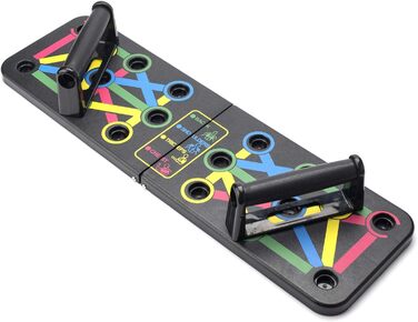 JL Sport Тренажер для віджимань 14-в-1 Push-Up Rack Board для дому та фітнесу, чорний, багатокольоровий