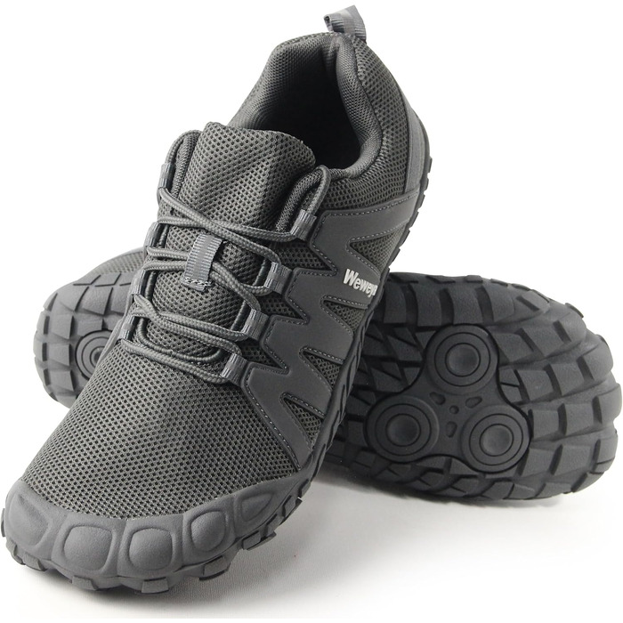 Жіночі кросівки для тренувань Weweya Minimalist Trail Running Barefoot з широким носком (41 EU, сірий, регульований язик)