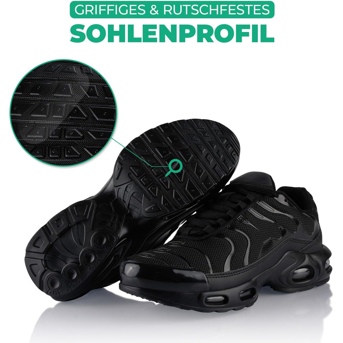 Спортивні кросівки для жінок та чоловіків з амортизацією, легкі бігові кросівки (45 EU, Чорний)