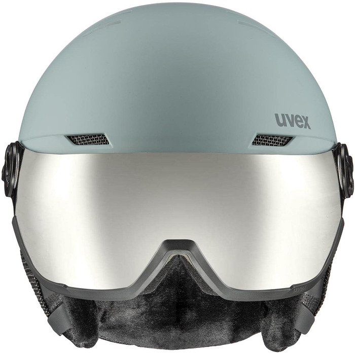 Гірськолижний шолом uvex Wanted Visor з візором, матовий, колір Navy Glacier-Rhino, розмір 58-62 см