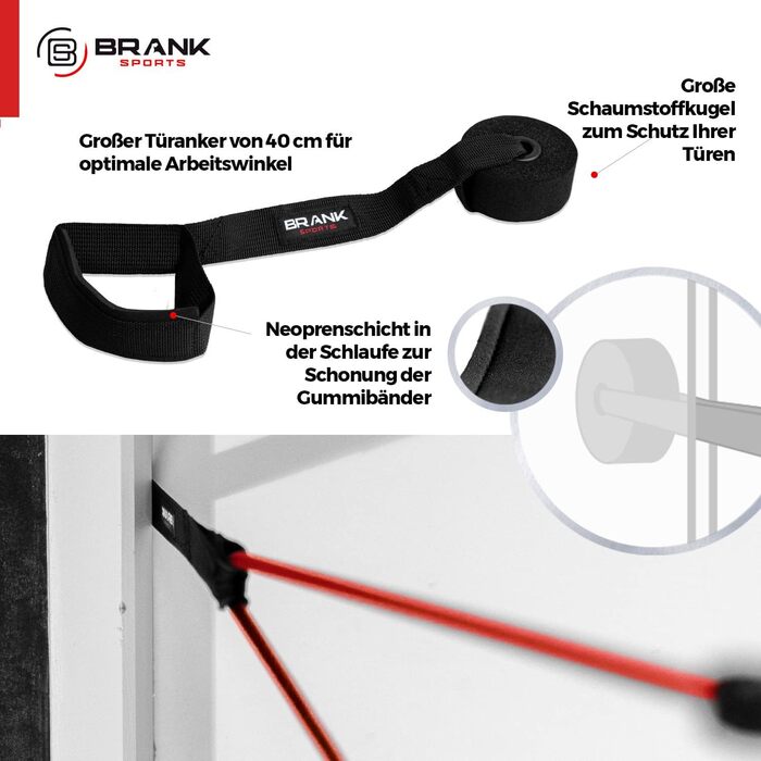 BRANK SPORTS Силові фітнес-резинки для тренувань, еспандери з високоякісної гуми для кросфіту, фітнесу, силових вправ, з безкоштовним тренувальним гідом