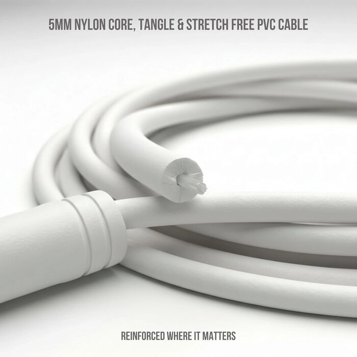 Стрибальний скакалка для дорослих Elevate Speed Rope, 5 мм, регульована довжина 3 м, чорно-біла