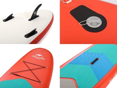 Надувна SUP-дошка Naturehike з подвійним шаром ПВХ, Drop Stitch, червона 328×72×15 см / синя 292×70×15 см