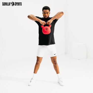 Kettlebell GORILLA SPORTS 2-32 кг, чавунна, з вініловим покриттям, для фітнесу та тренувань