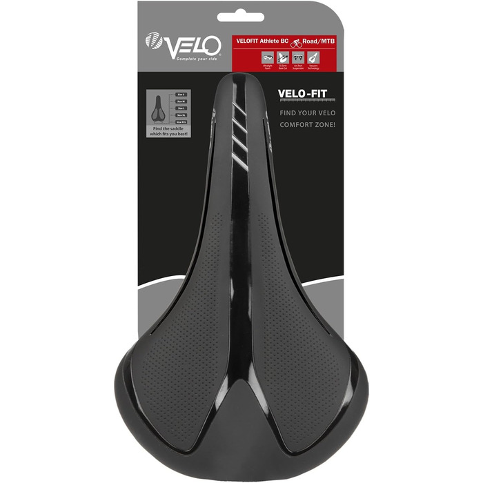 Велосипедне сідло Velo Unisex Athlete BC XL чорне для дорослих