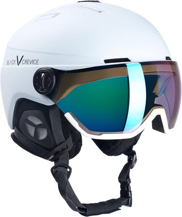 Шолом гірськолижний Black Crevice Calgary з візором, білий матовий/сріблястий, S/M (54-57 см)