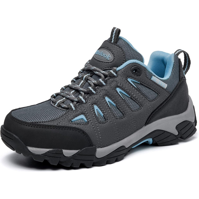Туфлі для хайкінгу SHULOOK для жінок, водонепроникні, легкі, трекінгові, з антиковзкою підошвою, для активного відпочинку, кемпінгу, риболовлі, сірі, блакитні, 40 EU