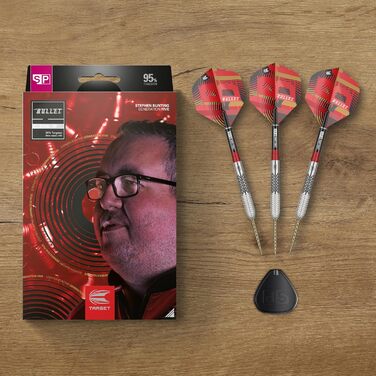Професійний набір дротиків Target Stephen Bunting G5 95% вольфрам, сталевий наконечник Swiss Point, 18/22/23/25 г, з інструментом