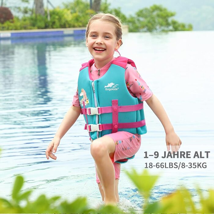 Дитяча жилетка для плавання Gogokids Float Jacket – рожева, для дітей 2-9 років (15-35 кг), S (2-3 роки)