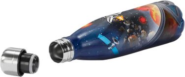 Термос для напоїв з нержавіючої сталі Step by Step Sky Rocket, синьо-чорний, 0,5 л, для газованих напоїв, герметичний, BPA-free, екологічний, для школи та відпочинку