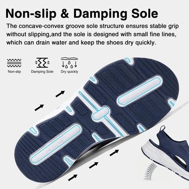 Жіночі літні сандалії Ziitop – зручні ортопедичні сандалії на платформі, водонепроникні, блакитні (40 EU)