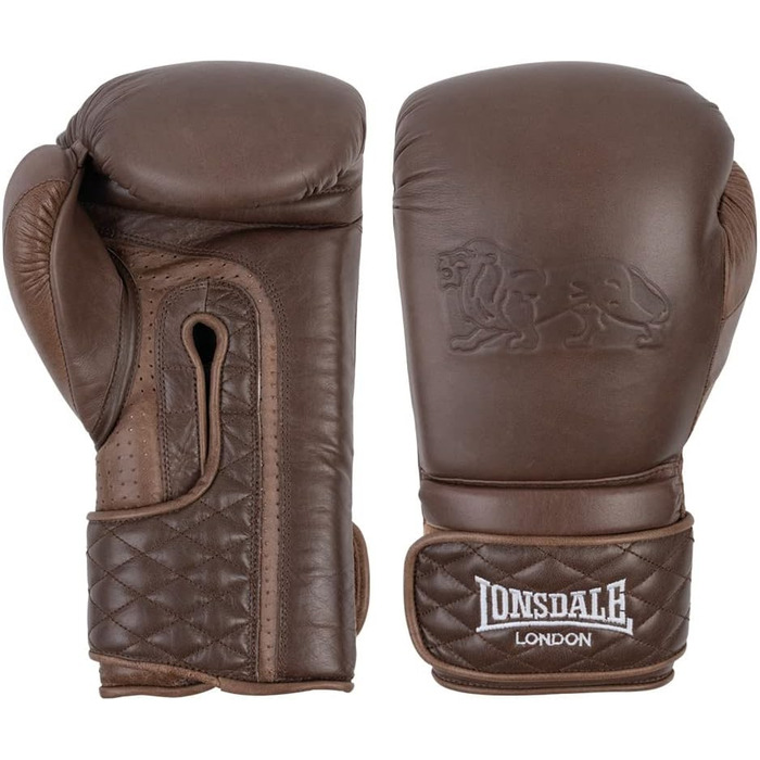 Боксерські рукавички Lonsdale зі шкіри, вінтажні, коричневі, 12 oz