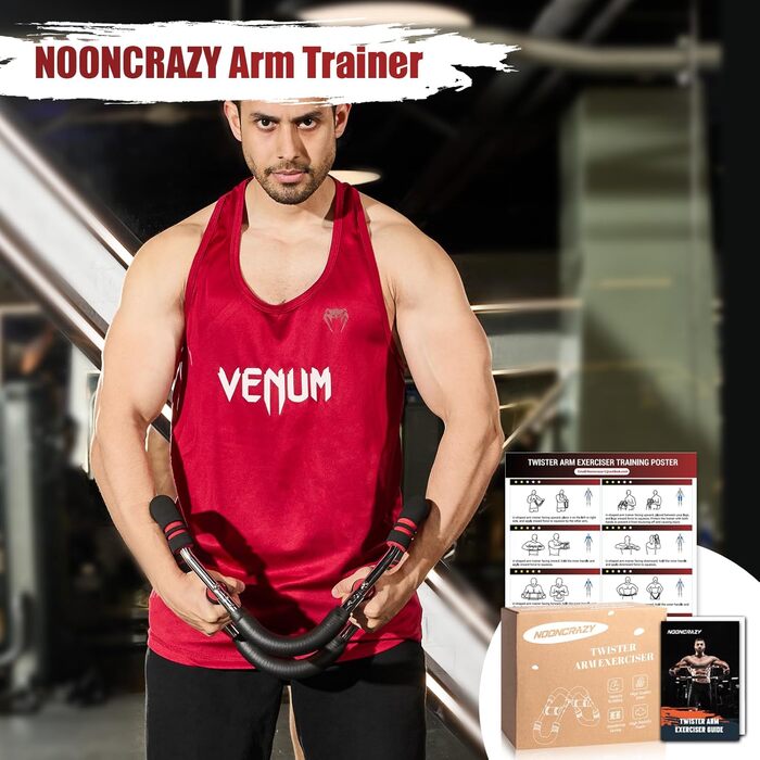 Тренування грудних м'язів вдома: тренажер для рук Twister Armtrainer, 13-27 кг, чорний