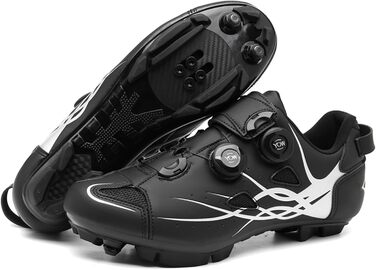 Чоловічі велотуфлі для катання на гірському велосипеді, MTB, для їзди, сумісні з SPD, дихаючі (42 EU, Black A)