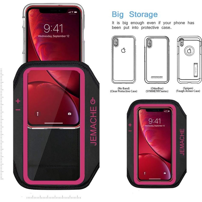 Брелок-тримач для iPhone 16, 15, 14, 13, 12, 11 від JEMACHE для занять спортом (рожевий)