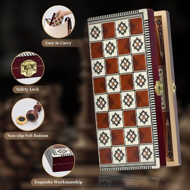 Магнітна шахова дошка з дерева 3 в 1, складана, для подорожей та дітей, 29x29 см
