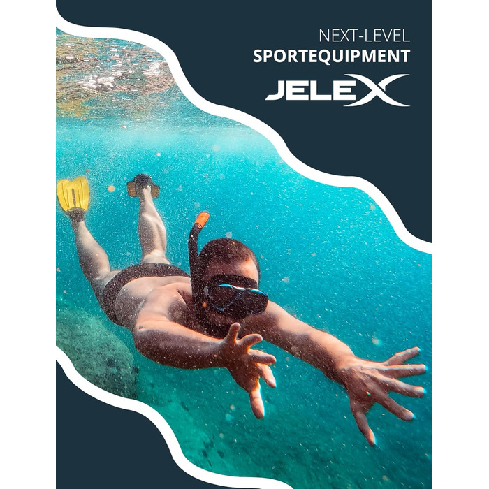 Набір для підводного плавання JELEX Deepsea: шноркель, короткі ласти та гнучка маска для дітей, підлітків і дорослих, розмір 44-48, зелений