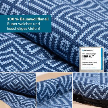 Спальний мішок Skandika Dundee Flanell з бавовни, преміум-якість, з'єднується, двомісний, 3 сезони, до -20°C, 220 x 80/160 см, для кемпінгу