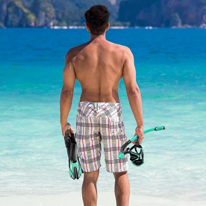 Набір для дайвінгу та снорклінгу для дорослих: маска, трубка, ласти. Комплект для снорклінгу з сухою трубкою, дайверський набір, Scuba Travel Pack