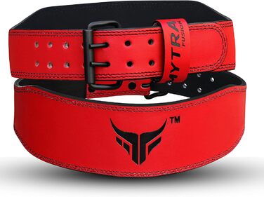 Mytra Fusion Gym Belt 4 дюйми: пояс для важкої атлетики, пауерліфтингу, підтримки спини, червоний (Small)