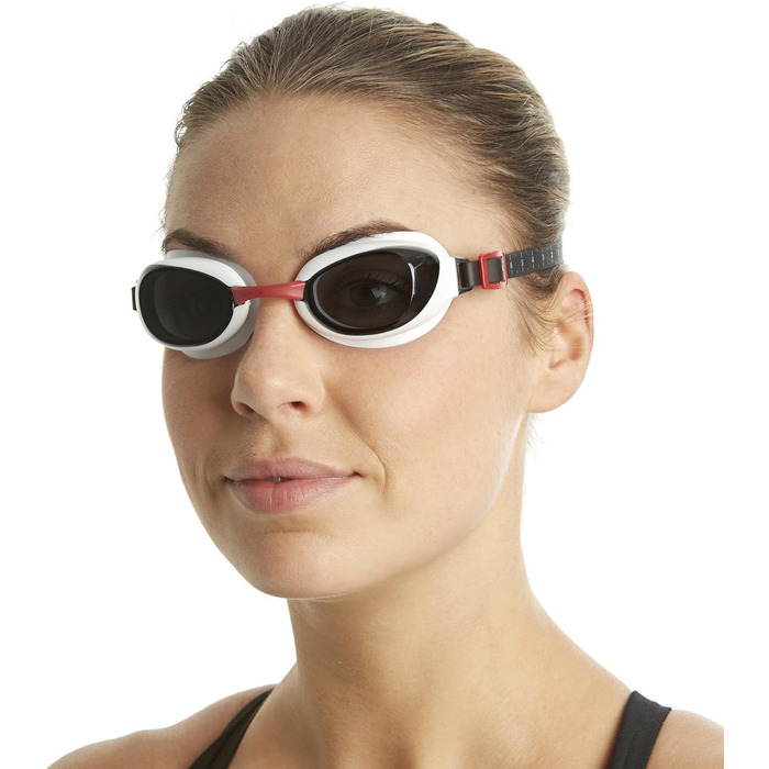 Унісекс окуляри для плавання Speedo Aquapure, антифог, універсальний розмір, червоні/димчасті