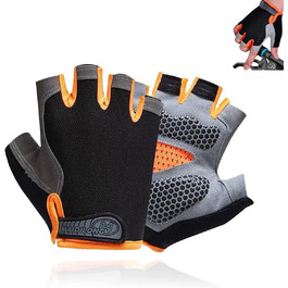 Велосипедні рукавички чоловічі гелеві, напівпальцеві, MTB, шосейні, чорні, унісекс. Гелеві вставки, антиковзаюча поверхня, дихаючі.