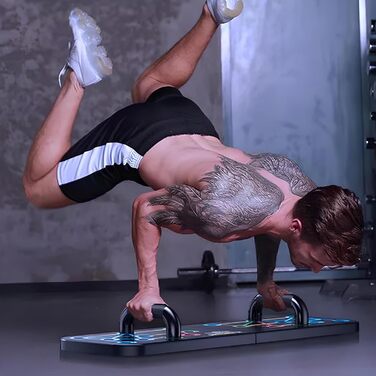 Дошка для віджимань Retoo Push up Board 13 в 1, складана та портативна, з 2 ручками для віджимань, неслизька дошка для тренування грудей для чоловіків/жінок, обладнання для домашніх тренувань