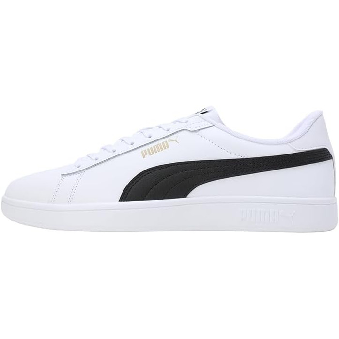Чоловічі шкіряні кросівки Puma Smash 3.0 L чорні (White Black Gold), 37 EU