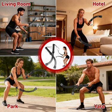 Бездротові тренувальні канати (2 шт.) для HIIT, кардіо та силових тренувань, для дому, чоловіків та жінок