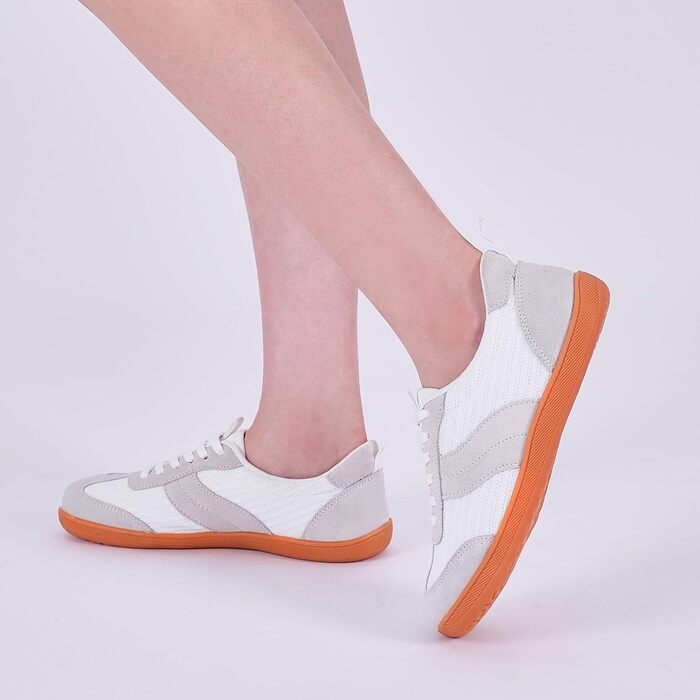 Жіночі широкі кеди для фітнесу та бігу Barfußschuhe (38 EU, Сіро-білі) Zero Drop