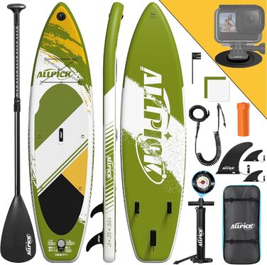 Надувна SUP-дошка ALLPICK Premium 320 см з універсальним кріпленням для камери, повним комплектом аксесуарів, для дітей і дорослих, вантажопідйомність 150/180 кг, для початківців і досвідчених