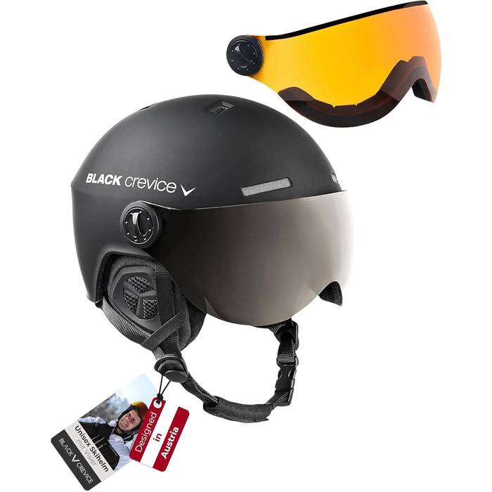Шолом гірськолижний Black Crevice Arlberg з візором (S, Чорний)