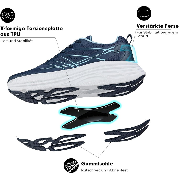 Чоловічі кросівки для бігу та ходьби Sportschuhe, широка носкова частина, дихаючі, протиковзкі, розмір 39-46 (42 EU, сині)
