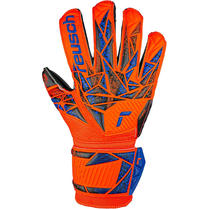 Воротарські рукавички Reusch Attrakt Silver Junior: дитячі, для футболу, універсальні (оранжево-синьо-чорні)