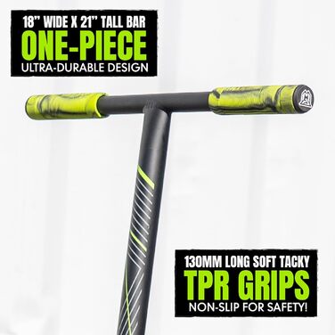 Скутер трюковий Madd Gear MG1 Raven Series – професійний, алюмінієвий, для дітей від 5 років (зелений/чорний)