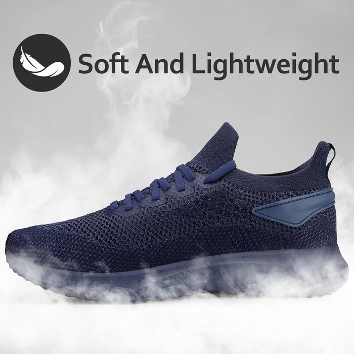 Чоловічі кросівки для бігу та занять спортом: легкі, дихаючі, модель Slip-on, колір - темно-синій, розмір 42 EU
