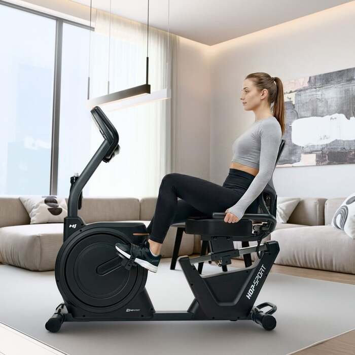 Горизонтальний велотренажер Hop-Sport HS-5000L Ranker чорно-золотистий