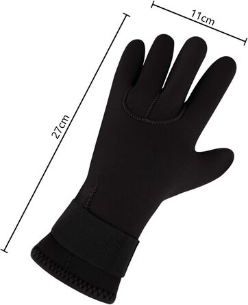 IPENNY Рукавички для дайвінгу з неопрену, 3 мм, чорні, антиковзаючі, для дайвінгу, серфінгу, плавання, снорклінгу, веслування, каякінгу, теплі рукавички для дорослих та підлітків