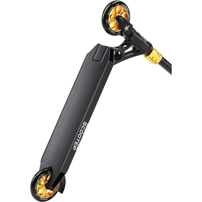Трюковий самокат STAR SCOOTER Pro Sport 120мм, алюмінієвий, HIC, для дітей від 7 років і дорослих, чорний/золотий