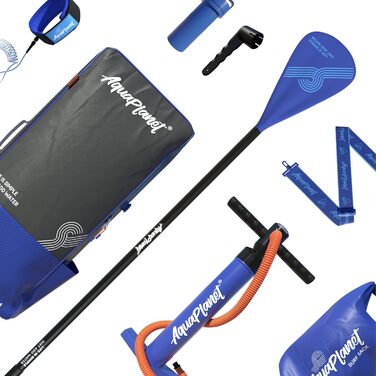 Надувна SUP-дошка AQUAPLANET Allround Ten 305 см для початківців і експертів, комплект: весло, плавник, насос, ремкомплект, рюкзак, страхувальний лиш, сухий мішок, ремінь для перенесення, помаранчева
