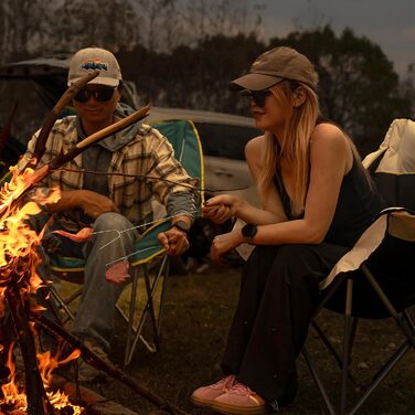 Великий складаний стілець для кемпінгу Thallike, XL, з підлокотниками, для дорослих, блакитний