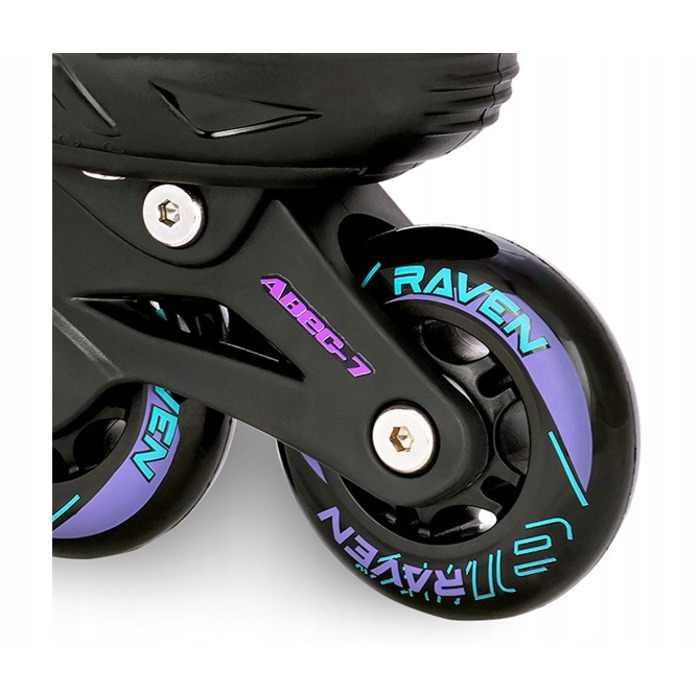 Регульовані ролики RAVEN Cande, Black/Mint/Violet, розмір 38-42, каучукові колеса