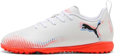 Дитячі футбольні бутси PUMA Future 8 Play TT Jr, 38.5 EU, білий/чорний/червоний (світловий ефект)