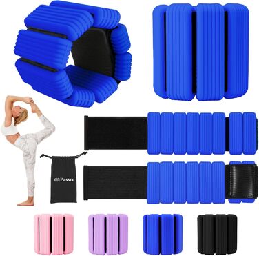 Набір вантажів для ніг та рук (2 шт., по 0,5 кг) - вантажні манжети для фітнесу, йоги, пілатесу, аеробіки, ходьби, плавання (блакитний)