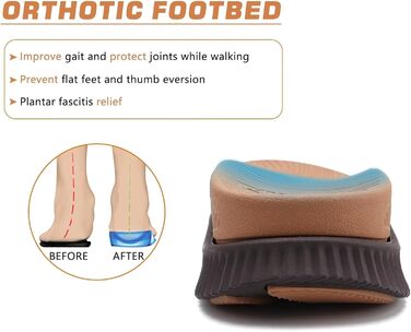 Чоловічі трекінгові сандалії KuaiLu: зручні, ортопедичні, для підтримки стопи при фасціїтусі, для активного відпочинку, літні, легкі, з відкритими пальцями, з регульованою застібкою-липучкою, розмір 48 EU, хакі-коричневі